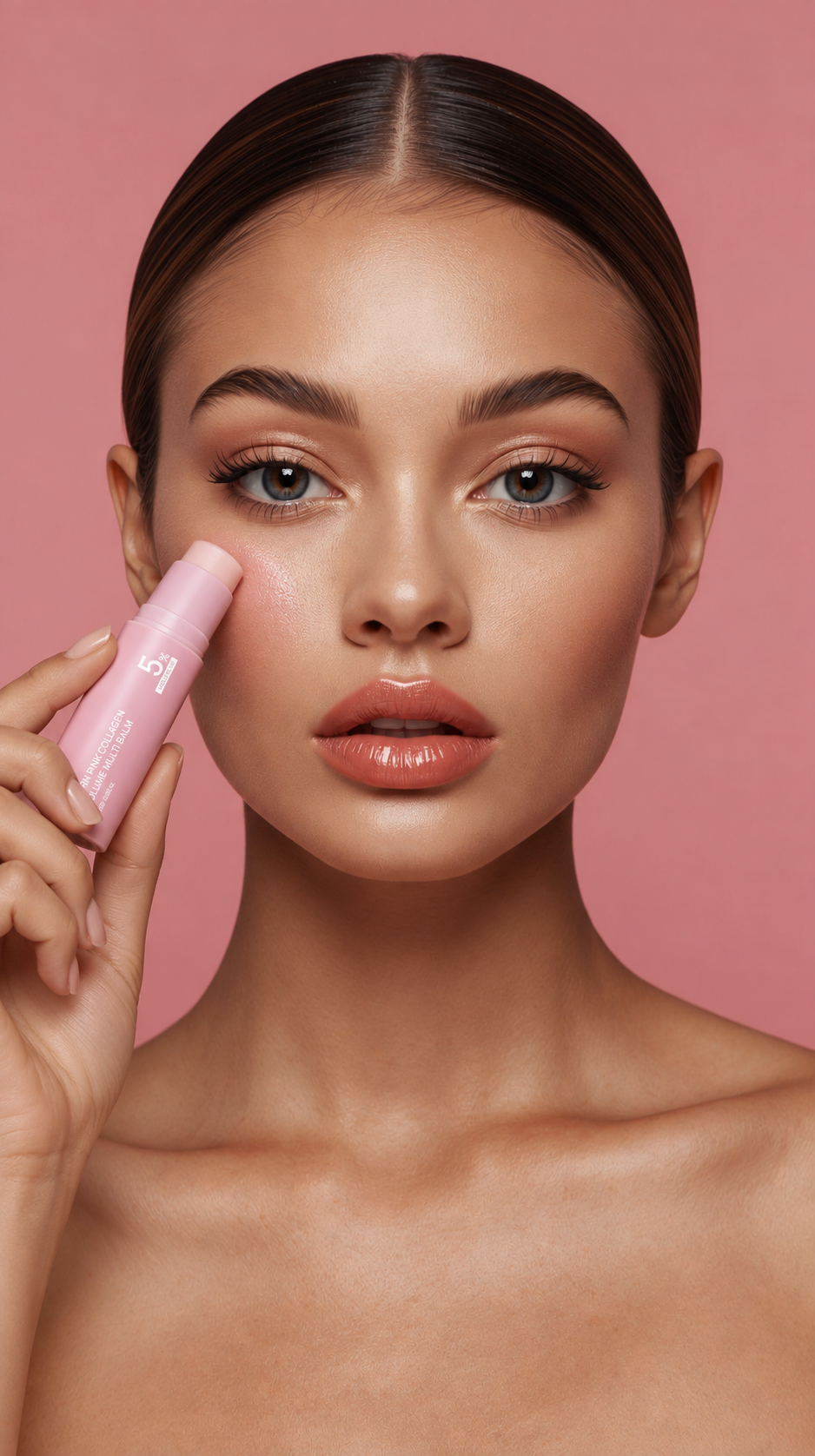 Baume Rose au Collagène - Soin Visage en Stick, 10 g