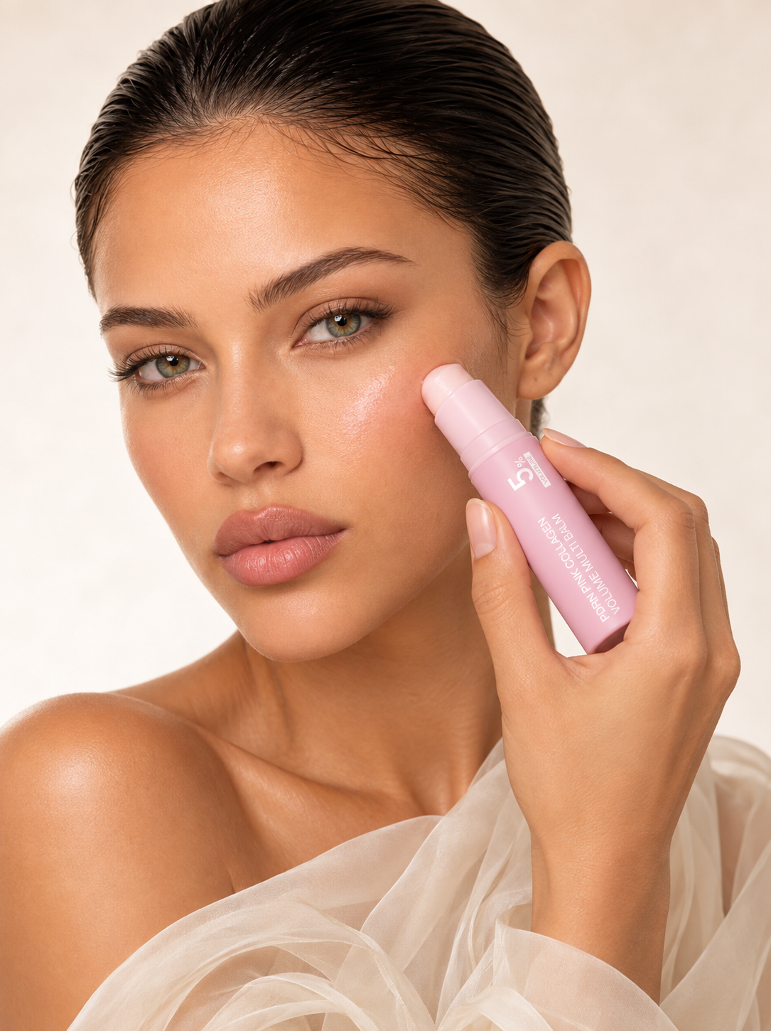 Baume Rose au Collagène - Soin Visage en Stick, 10 g