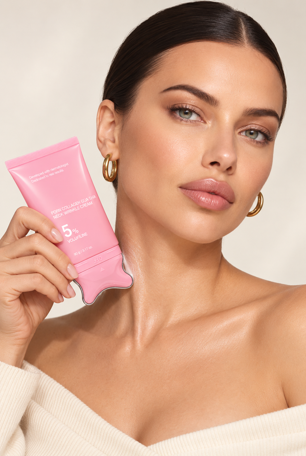 Crème Cou au Collagène avec Embout Gua Sha – 90 g